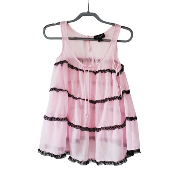 Vintage Y2K La Senza Coquette Mean Girls Chiffon Babydoll Lingerie Top S - Picture 2 of 7